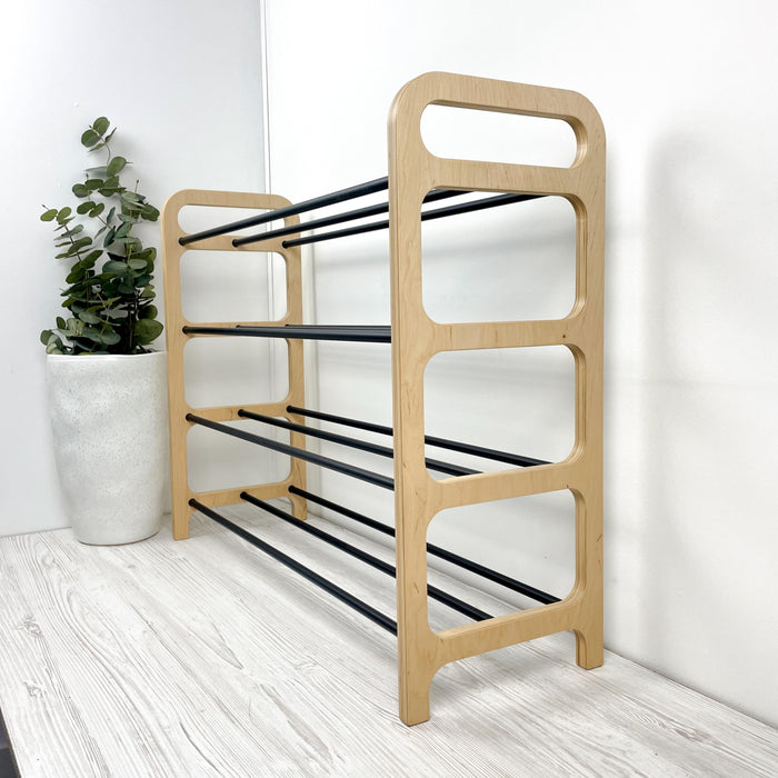 Стелаж для взуття з натурального дерева на 4 яруси