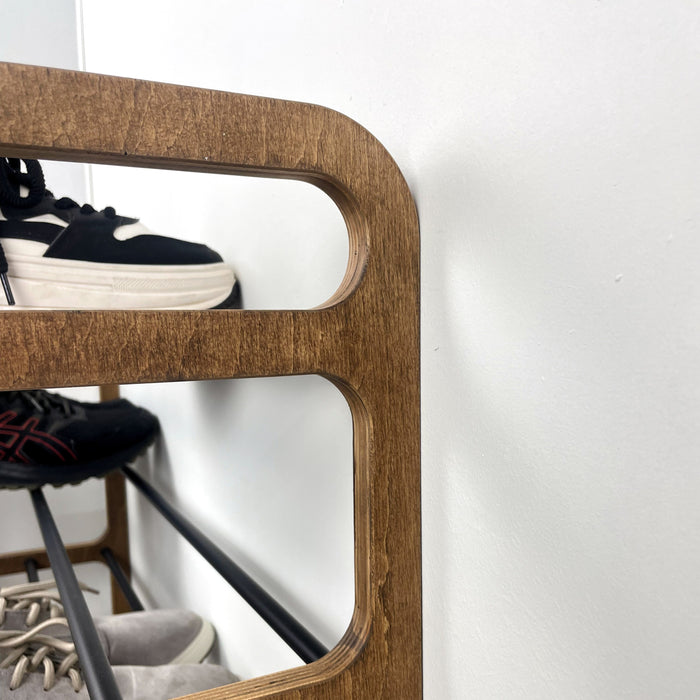 Місткий підлоговий органайзер для взуття | Горіх + Чорний