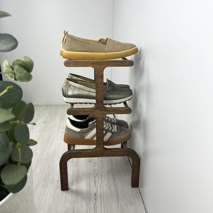 Підставка для взуття Горіх + Алюміній