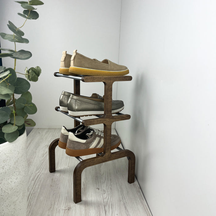 Підставка для взуття Горіх + Алюміній