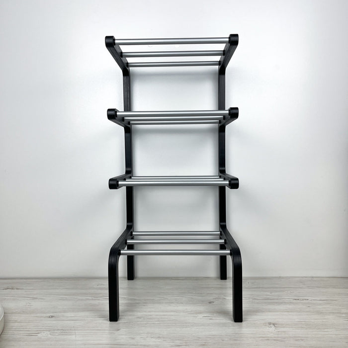 Чорна вертикальна полиця для взуття на 4 пари