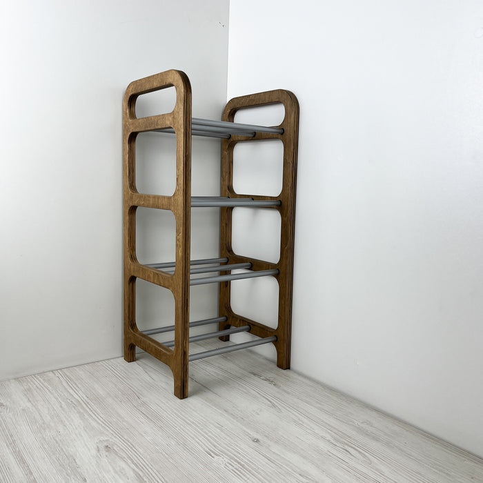 Підлоговий органайзер для взуття | Горіх + Алюміній