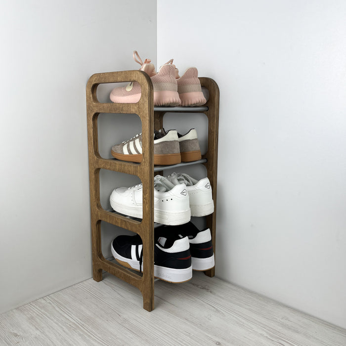 Підлоговий органайзер для взуття | Горіх + Алюміній