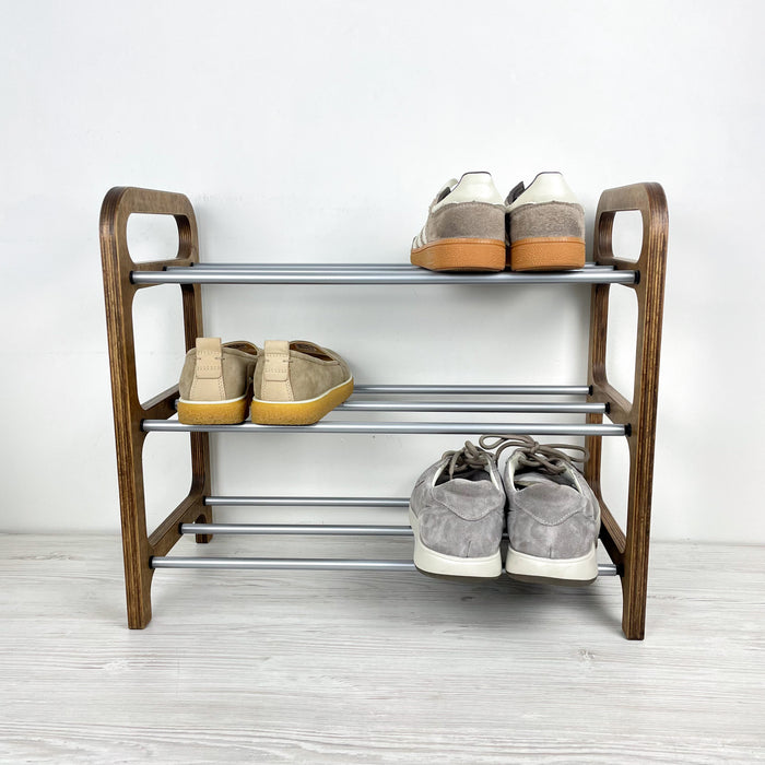 Компактна полиця-обувничка для передпокою | Горіх