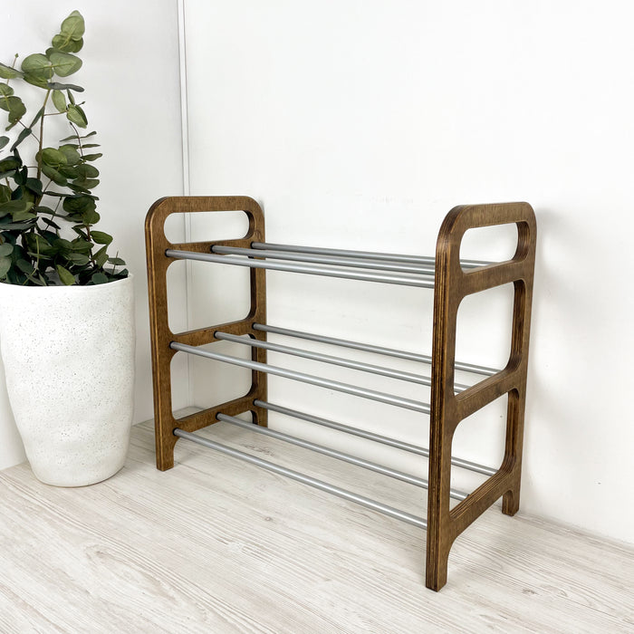 Компактна полиця-обувничка для передпокою | Горіх