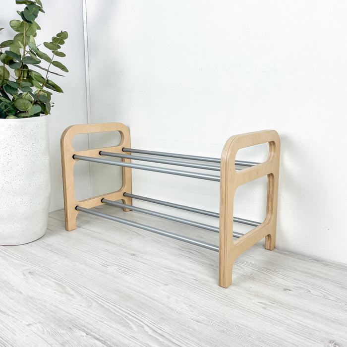 Сучасний підлоговий органайзер для дому | Натуральний + сірий