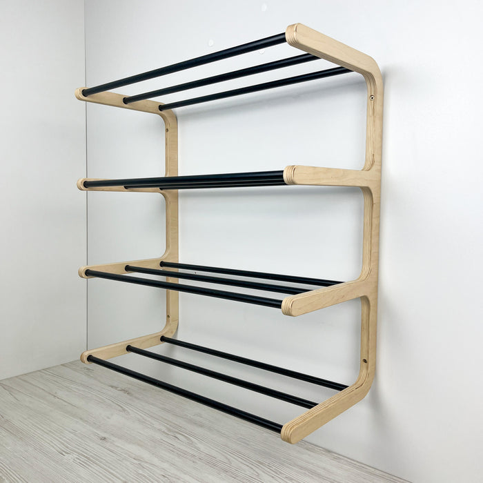 Дерев'яний органайзер для взуття в передпокій