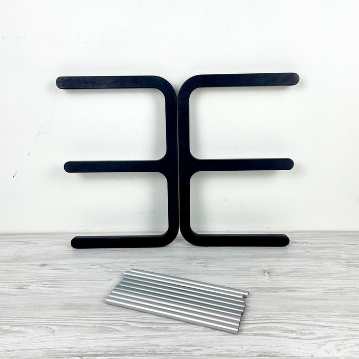 Трирівнева настінна обувничка: Чорний + срібний колір