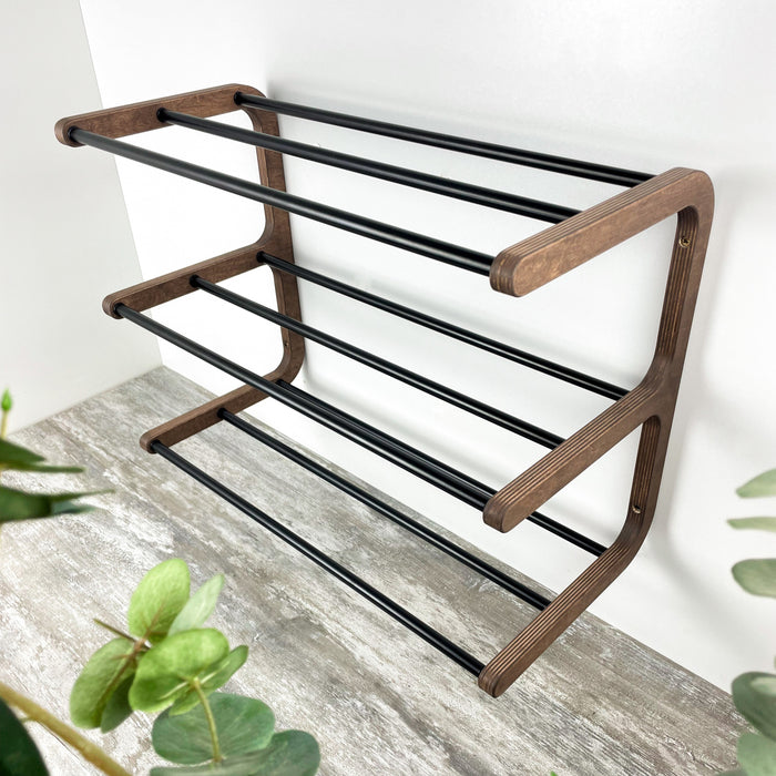 Дерев'яна взуттєва полиця ручної роботи — система для зберігання взуття