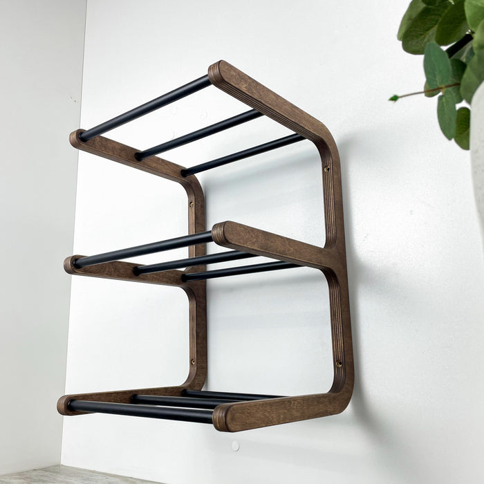 Дерев'яна взуттєва полиця ручної роботи — система для зберігання взуття