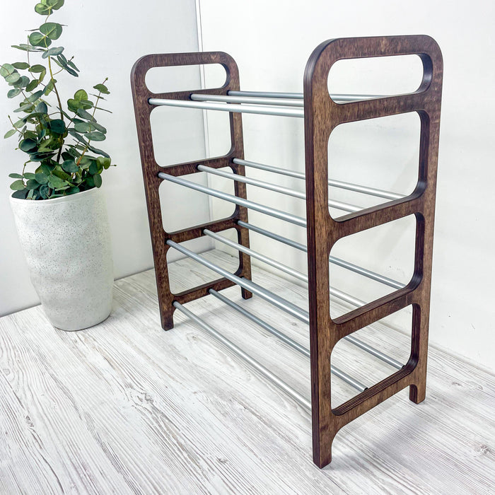 Підлоговий органайзер для взуття | Горіх + Алюміній