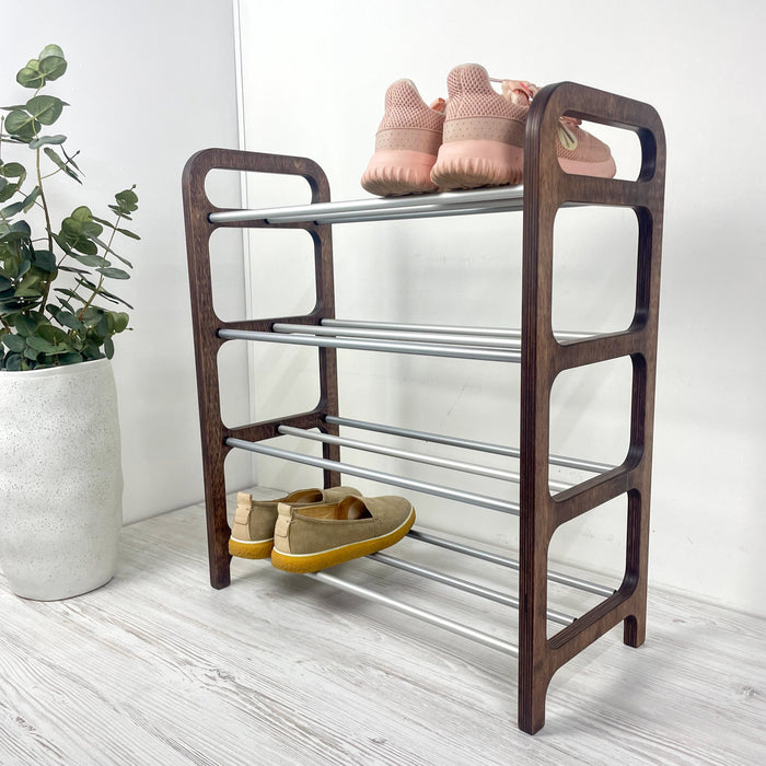 Підлоговий органайзер для взуття | Горіх + Алюміній