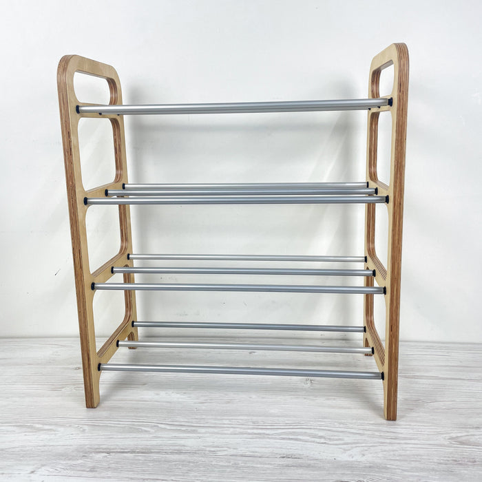 Місткий органайзер для взуття підлоговий | Натуральний + Сірий