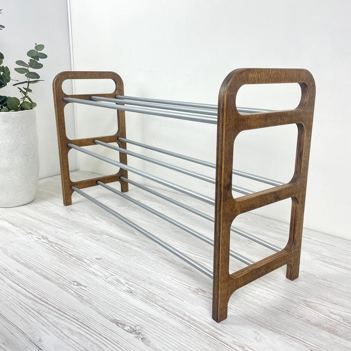 Компактна полиця-обувничка для передпокою | Горіх