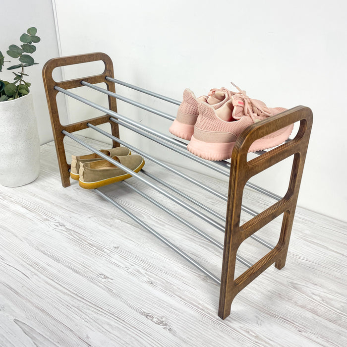 Компактна полиця-обувничка для передпокою | Горіх
