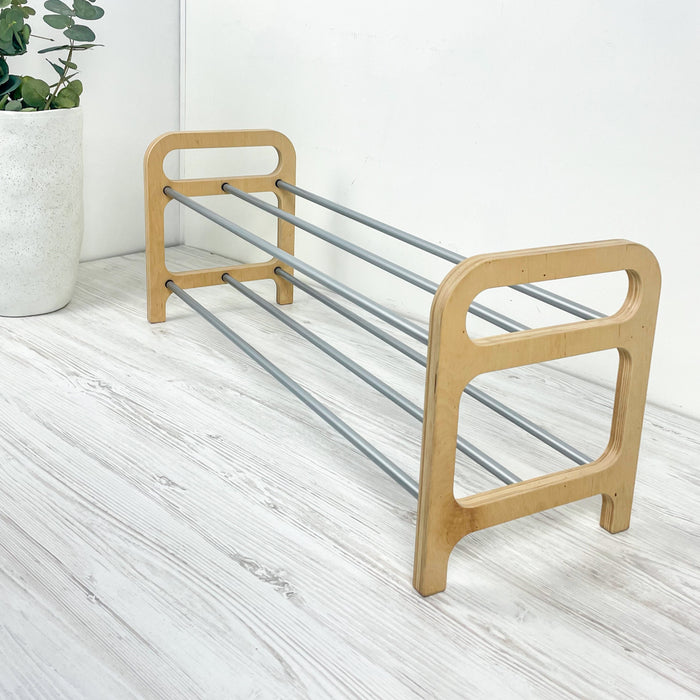 Сучасний підлоговий органайзер для дому | Натуральний + сірий