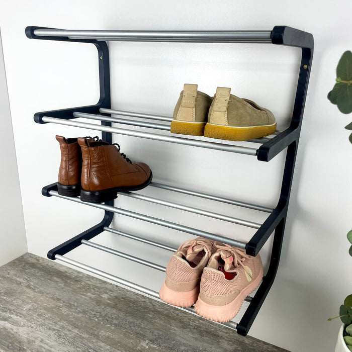 Дерев'яна обувничка на стіну — стильний чотирирівневий органайзер