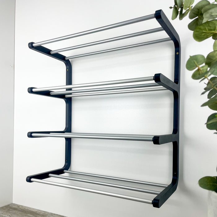 Дерев'яна обувничка на стіну — стильний чотирирівневий органайзер