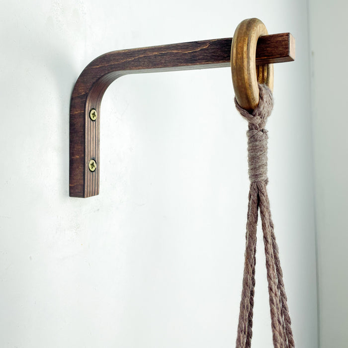 Горіховий настінний гачок для декору та рослин | Стиль бохо