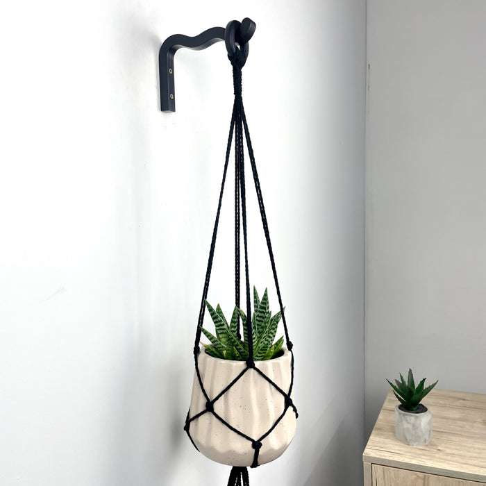 Чорний хвилястий кронштейн для кашпо | 10 см х 15 см