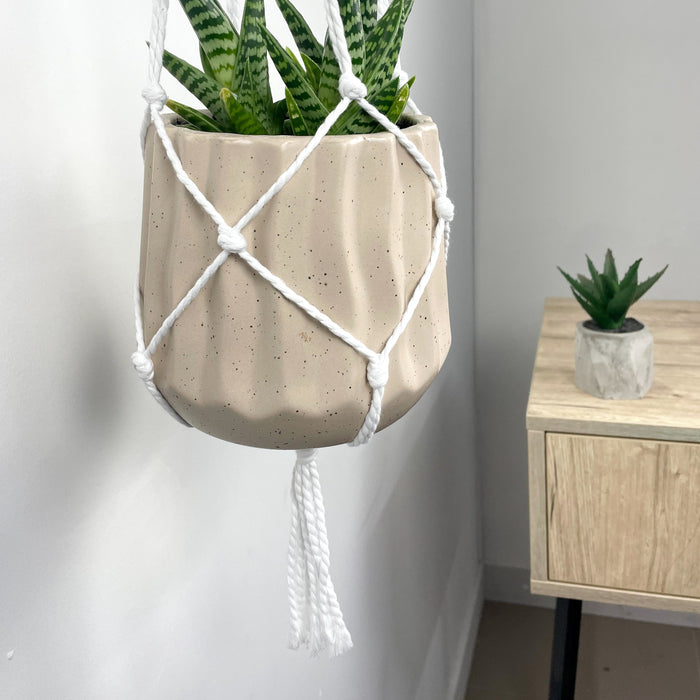 Білий кронштейн з кашпо | Скандинавський стиль