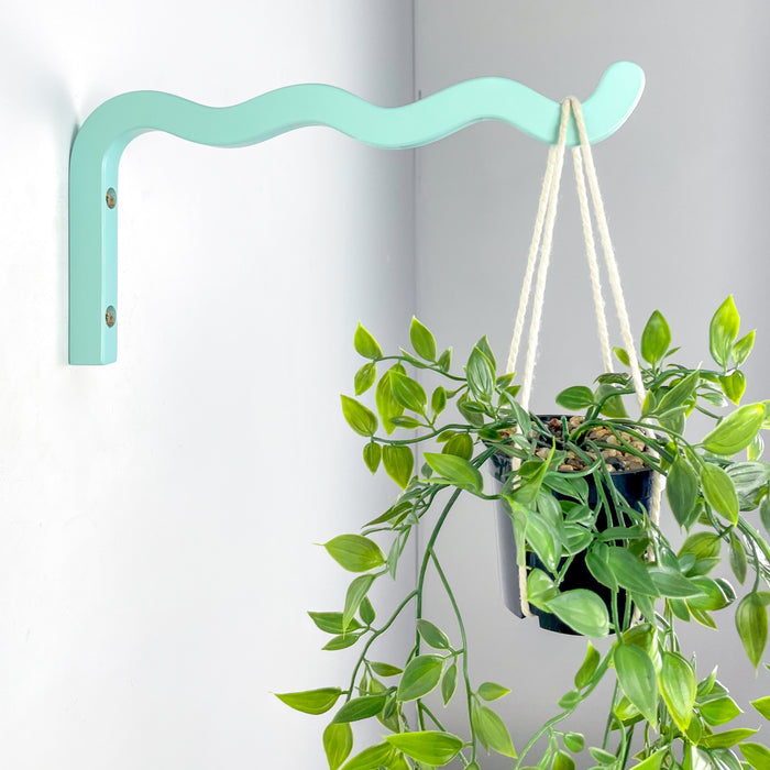 Блакитний тримач для кашпо з дерева 30 см х 15 см