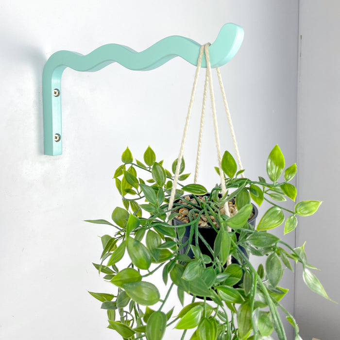 Блакитний тримач для кашпо з дерева 30 см х 15 см