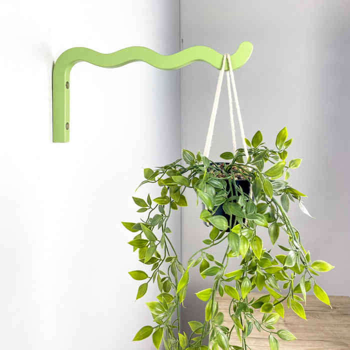 Стильний зелений кронштейн з дерева 30 см х 15 см