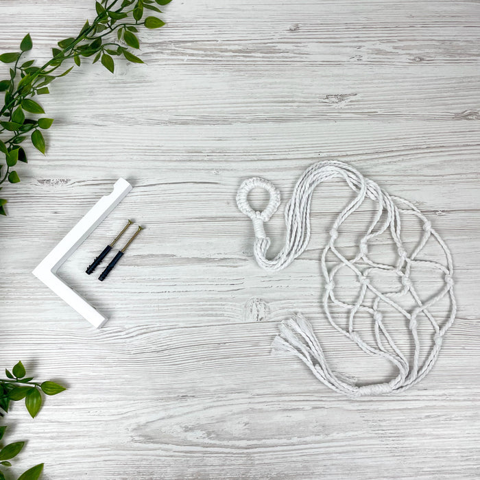 Білий сучасний кронштейн для квітів | 10 см х 15 см