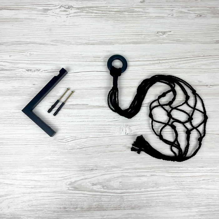 Чорний кронштейн для кашпо з дерева | 10 см х 15 см