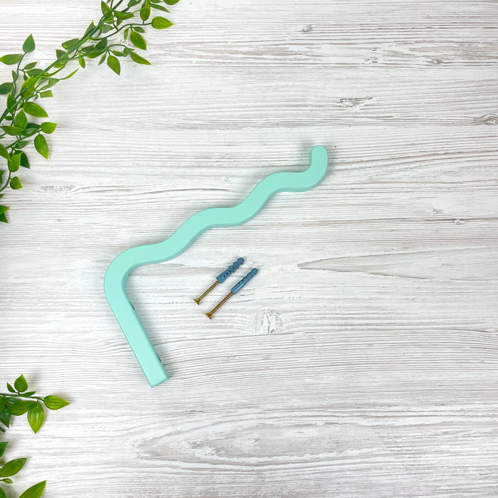 Блакитний тримач для кашпо з дерева 30 см х 15 см