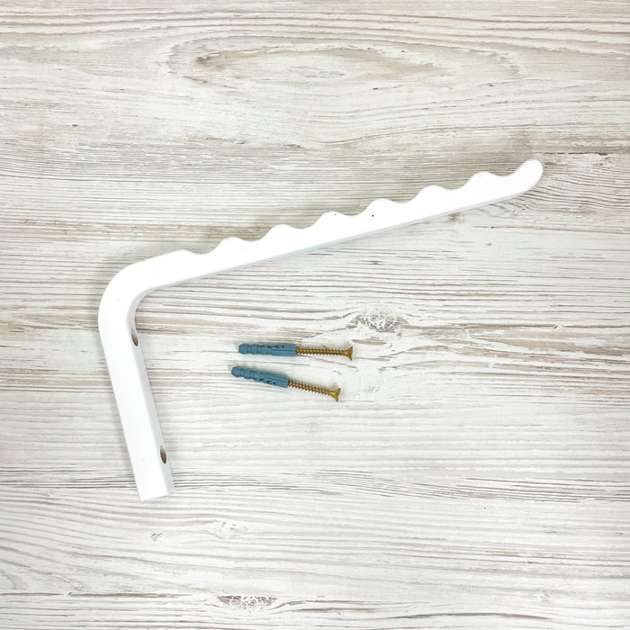 Настінна вішалка для одягу з дерева | Білий колір