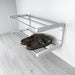 2 Tier White Wood Shoe Shelf for Wall | Silver Rods - Image 2