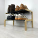 2 Tier Small Wooden Shoe Rack | Natural + Black Rods - Image 4