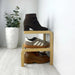 2 Tier Small Wooden Shoe Rack | Natural + Black Rods - Image 3