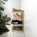 3 Tier Small Freestanding Shoe Rack | Natural + Black Rods - Image 4