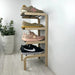 4 Tier Vertical Shoe Storage Rack | Natural + Black Rods - Image 1