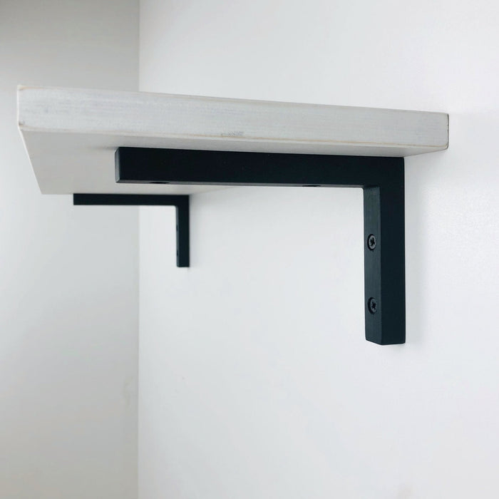 90 Degree Wood Shelf Brackets | Black 6"x4" - Image 1