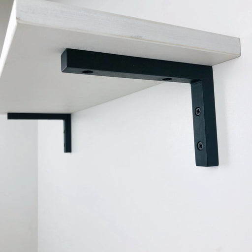 90 Degree Wood Shelf Brackets | Black 6"x4" - Image 2