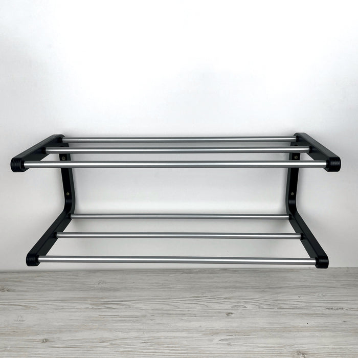 Дворівнева настінна обувничка «Modern Space»: чорний + срібло