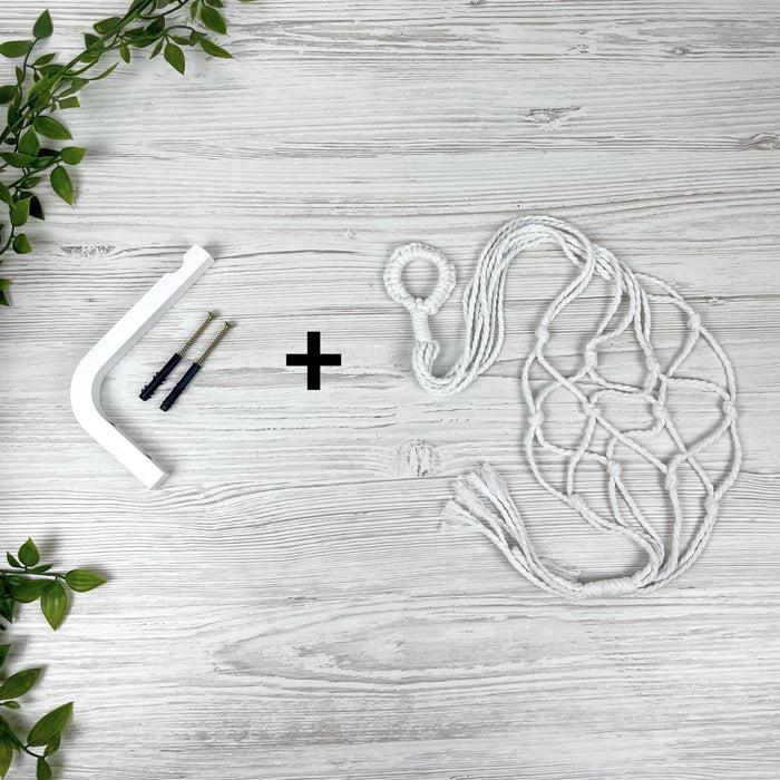 Білий кронштейн з кашпо | Скандинавський стиль