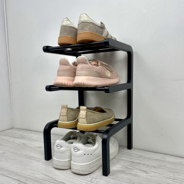 Вертикальна полиця для 3 пар взуття: чорний колір