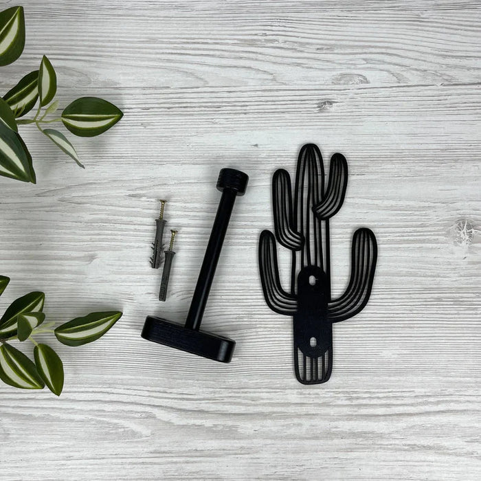 Cactus Wall Wood Hook for Hanging Plants | Black 6" - Image 5