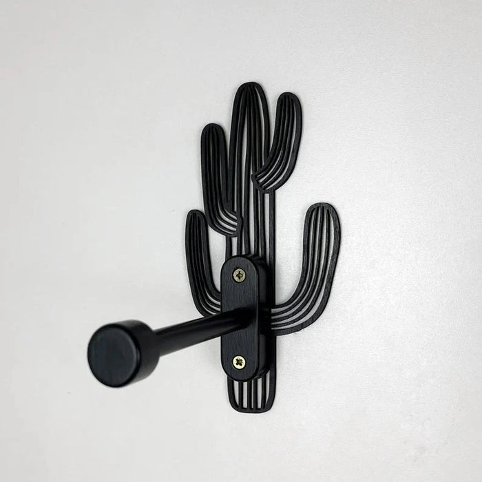 Cactus Wall Wood Hook for Hanging Plants | Black 6" - Image 4
