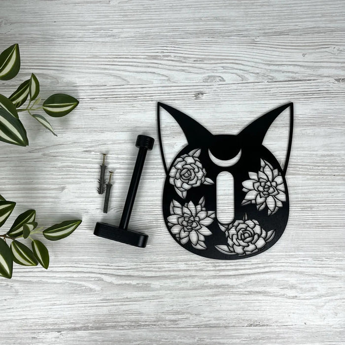 Cat Wall Hook for Hanging Plants | Black 6" - Image 3