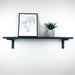 Black Floating Shelf With Wood Brackets - Image 3