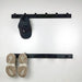 Black Hallway Coat Rack | Wood and Metal Wall Hanger Hooks - Image 4
