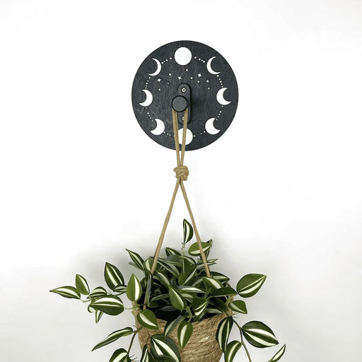 Moon Phases Plant Hanger Hook | Black 6" - Image 1