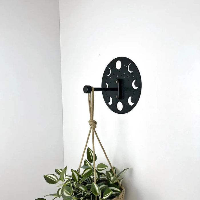 Moon Phases Plant Hanger Hook | Black 6" - Image 3