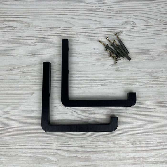 Black Shelf Brackets With Lip - Image 4